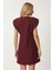 Vatkalı Mini Tüvit Dokuma Elbise LWF0023 BORDO 4