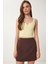 Gold Aksesuarlı Crop Fitilli Triko Bluz 1