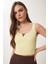 Gold Aksesuarlı Crop Fitilli Triko Bluz 3