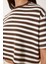 Çizgili Esnek Crop Örme T-Shirt 4