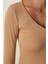 Düğmeli Yaka Fitilli Crop Örme Bluz LLD0004 BİSKÜVİ 5