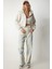 Kapüşonlu Fermuarlı Crop Sweatshirt LUB0054 BEJ 4