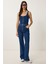 Askılı Kemerli Denim Tulum 2