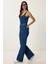 Askılı Kemerli Denim Tulum 3