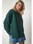 Fermuar Detaylı Şardonlu Sweatshirt LUB0003 HAKİ 4