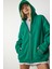 Kapüşonlu Fermuarlı Oversize Sweatshirt LUB0002 YEŞİL 1