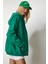 Kapüşonlu Fermuarlı Oversize Sweatshirt LUB0002 YEŞİL 3