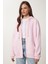 Kapüşonlu Fermuarlı Oversize Sweatshirt LUB0002 ŞEKER PEMBE 5