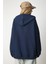 Kapüşonlu Fermuarlı Oversize Sweatshirt LUB0002 LACİVERT 8