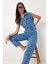 Kapaklı Cepli Denim Tulum 1