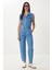 Kapaklı Cepli Denim Tulum 2