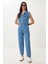 Kapaklı Cepli Denim Tulum 3