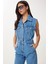Kapaklı Cepli Denim Tulum 4