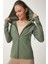 Parmak Detaylı Kapüşonlu Fermuarlı Örme Sweatshirt 3