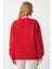 Kalp Nakışlı Şardonlu Sweatshirt LOW0018 KIRMIZI 6
