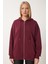 Kapüşonlu Fermuarlı Oversize Sweatshirt LUB0002 BORDO 6