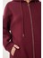 Kapüşonlu Fermuarlı Oversize Sweatshirt LUB0002 BORDO 7