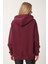 Kapüşonlu Fermuarlı Oversize Sweatshirt LUB0002 BORDO 8