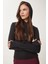 Parmak ve Sırt Cut Out Detaylı Kapüşonlu Örme Sweatshirt 5