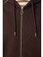 Kapüşonlu Fermuarlı Oversize Sweatshirt LUB0002 KAHVERENGİ 5