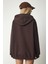 Kapüşonlu Fermuarlı Oversize Sweatshirt LUB0002 KAHVERENGİ 6