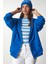 Kapüşonlu Fermuarlı Oversize Sweatshirt LUB0002 MAVİ 2