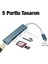 Ally S-503 5in1 Lightning To USB + Sd Kart Hub Adaptör Çevirici Dönüştürücü- - MCT3109-9006 2