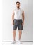 Erkek Beli Ayarlanabilir Çift Cepli Şort Antrasit - 9239 2