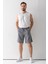 Erkek Beli Ayarlanabilir Çift Cepli Şort Gri - 9239 5