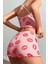 Öpücük Desenli Ip Askılı Şortlu Pijama Takımı 3