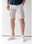 Erkek Düğme Kapamalı Kargo Cepli Pamuklu Şort Taş - 2855 1