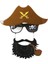 Bfs Kahve Renk Şapkalı Siyah Sakallı Pipolu Jack Sparrow Denizci Korsan Gözlüğü 24X25 cm 1