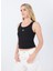 Bisiklet Yaka Düz Siyah Kadın Atlet 50514489 1