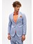 Erkek Mavi Slim Fit / Dar Kalıp Mono Yaka Takım Elbise 1