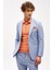 Erkek Mavi Slim Fit / Dar Kalıp Mono Yaka Takım Elbise 3