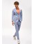 Erkek Mavi Slim Fit / Dar Kalıp Mono Yaka Takım Elbise 4