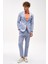 Erkek Mavi Slim Fit / Dar Kalıp Mono Yaka Takım Elbise 5