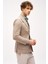 Erkek Bej Slim Fit / Dar Kalıp Geniş Kırlangıç Ceket 3