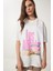 Baskılı Pamuklu Oversize Örme T-Shirt 3