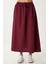 Soluk Efektli Kloş Denim Etek Bordo LMX0074 3