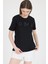 Siyah Yazı Kabartmalı Relaxed Fit Tişört 25224 2