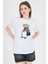 Beyaz Ayıcık Nakışlı Regular Fit Tişört 252502 1