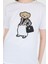 Beyaz Ayıcık Nakışlı Regular Fit Tişört 252502 4