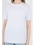 Beyaz Kabartma Yazılı Relaxed Fit Tişört 25209 4