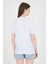 Beyaz Kabartma Yazılı Relaxed Fit Tişört 25209 5