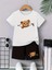 Fermuar Ayı Basklı Şort/t-Shirt Alt-Üst Yazlık Çocuk Takım 1