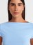 31855 Kayık Yaka T-Shirt-Mavi 3
