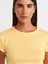 31750 Kontrast Kısa Kollu Tshirt-Sarı 3