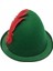 Bfs Yeşil Renk Kırmızı Tüylü Peter Pan Şapkası Robin Hood Şapkası 24X23 cm 2