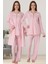 Pembe Sabahlıklı Hamile Lohusa Pijama Takımı 1